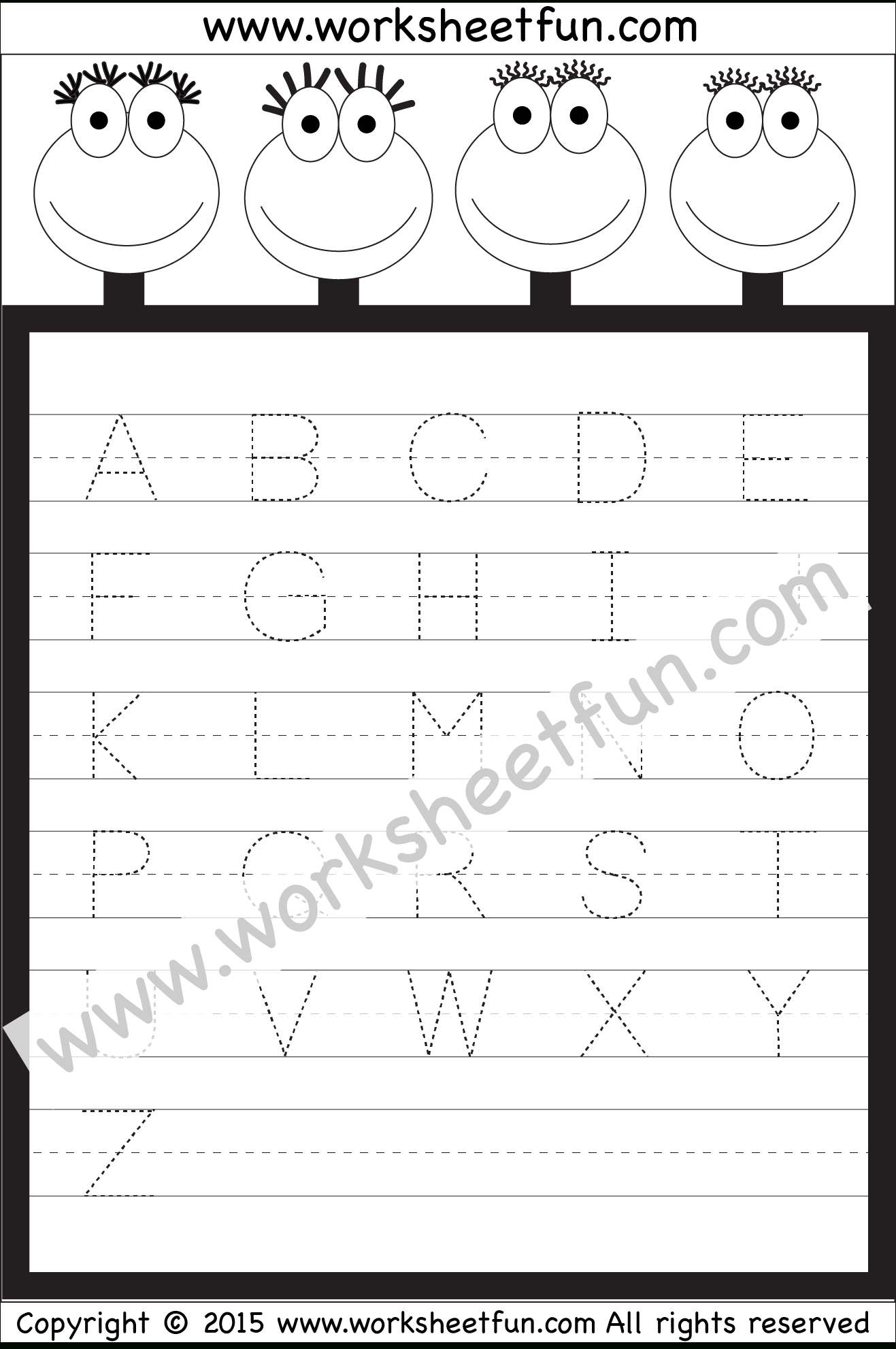 Letter Tracing Worksheet – Capital Letters / Free Printable - Free Printable Alphabet Tracing Worksheets For Kindergarten