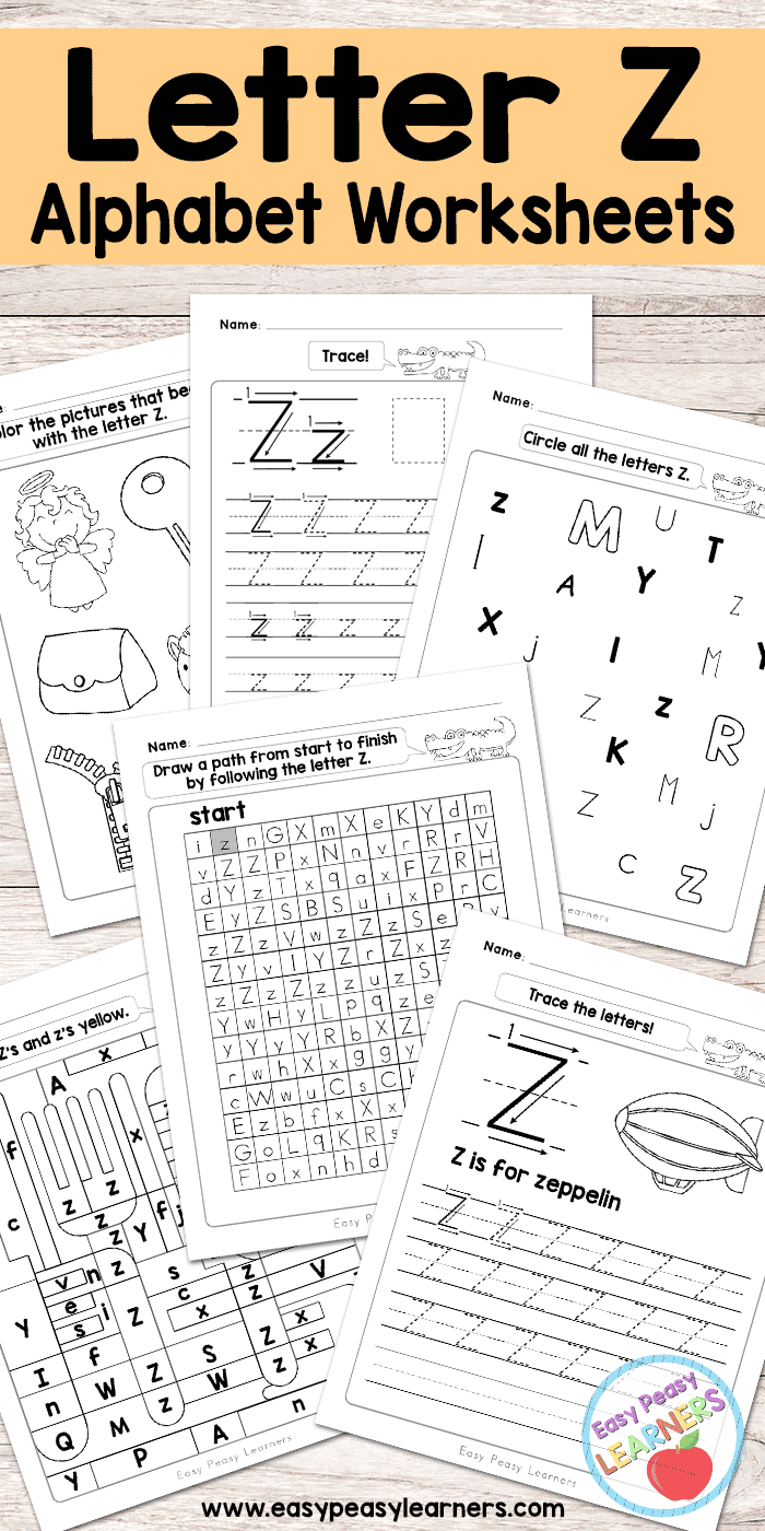Letter Z Worksheets - Alphabet Series - Easy Peasy Learners - Letter Z Worksheets Free Printable