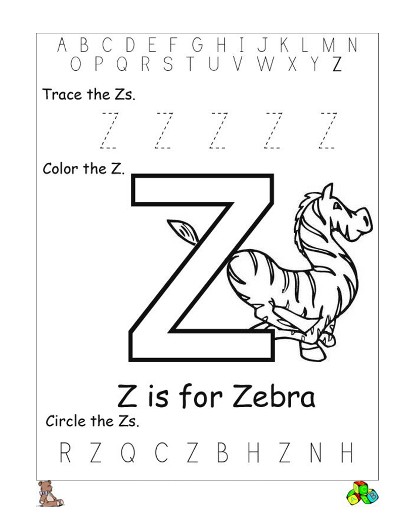 Letter Z Worksheets Printable | Reading // Sight Words - Letter Z Worksheets Free Printable