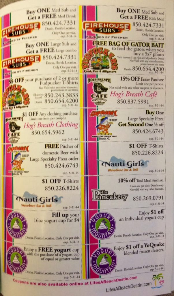 Free Printable Coupons For Panama City Beach Florida