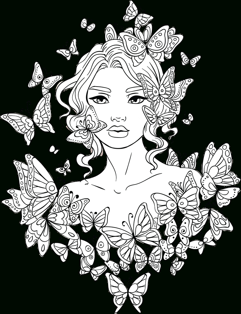 Line Artsy - Free Adult Coloring Page - Butterflies Around - Free Coloring Pages Com Printable
