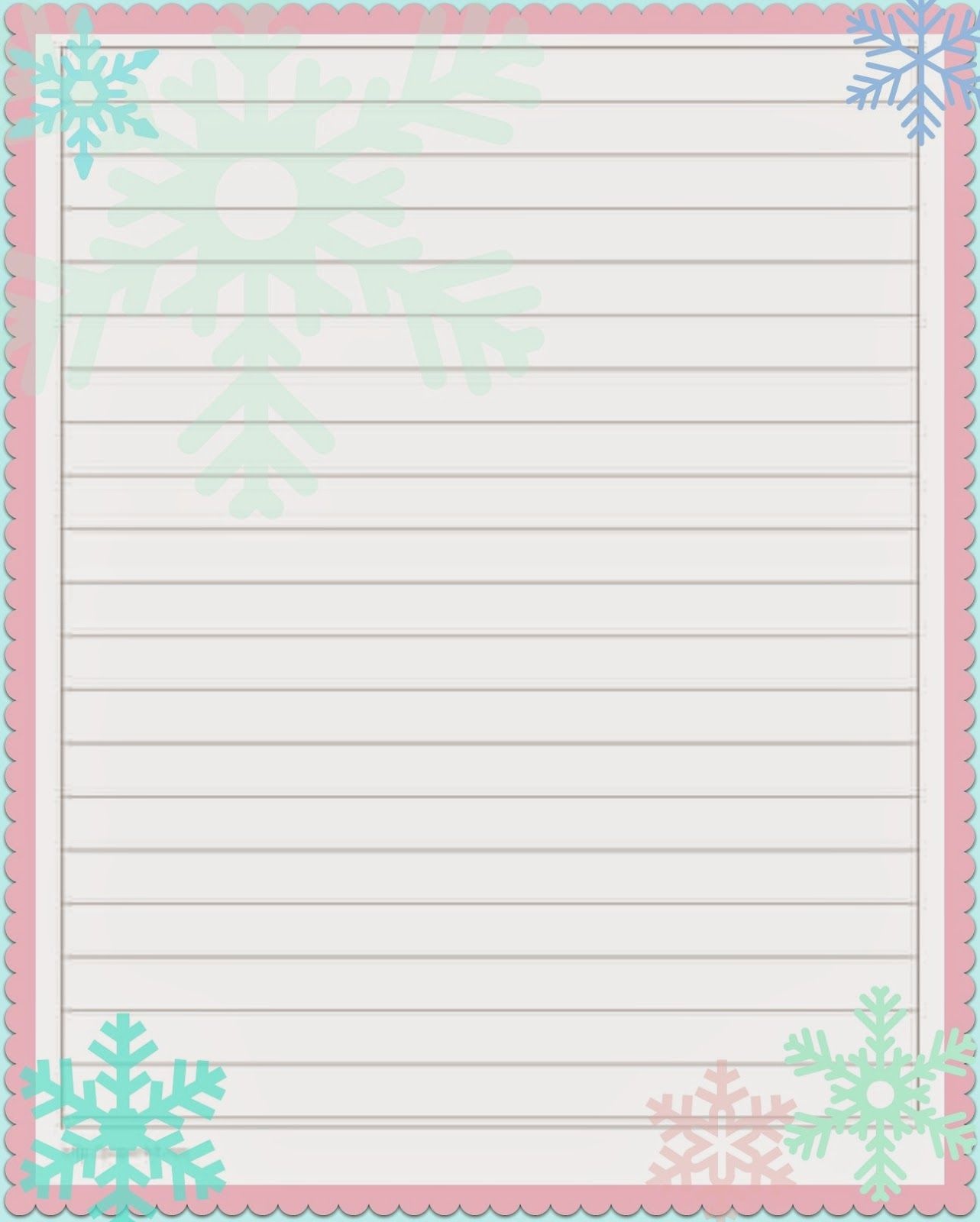 Lined Holiday Printable Paper 5X8 | Best Photos Of Cute Printable - Free Printable Christmas Writing Paper With Lines