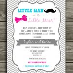 Little Man Or Little Miss   Gender Reveal Invitation $15.00 | Gender   Free Printable Gender Reveal Invitations