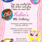 Littlest Pet Shop Inspired Birthday Invitation Card / Customize   Littlest Pet Shop Invitations Printable Free