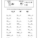 Long A Vowel Sound Worksheet. 'a E'; 'ai'; & 'ay' | Teaching   Free Printable Grade 1 Phonics Worksheets