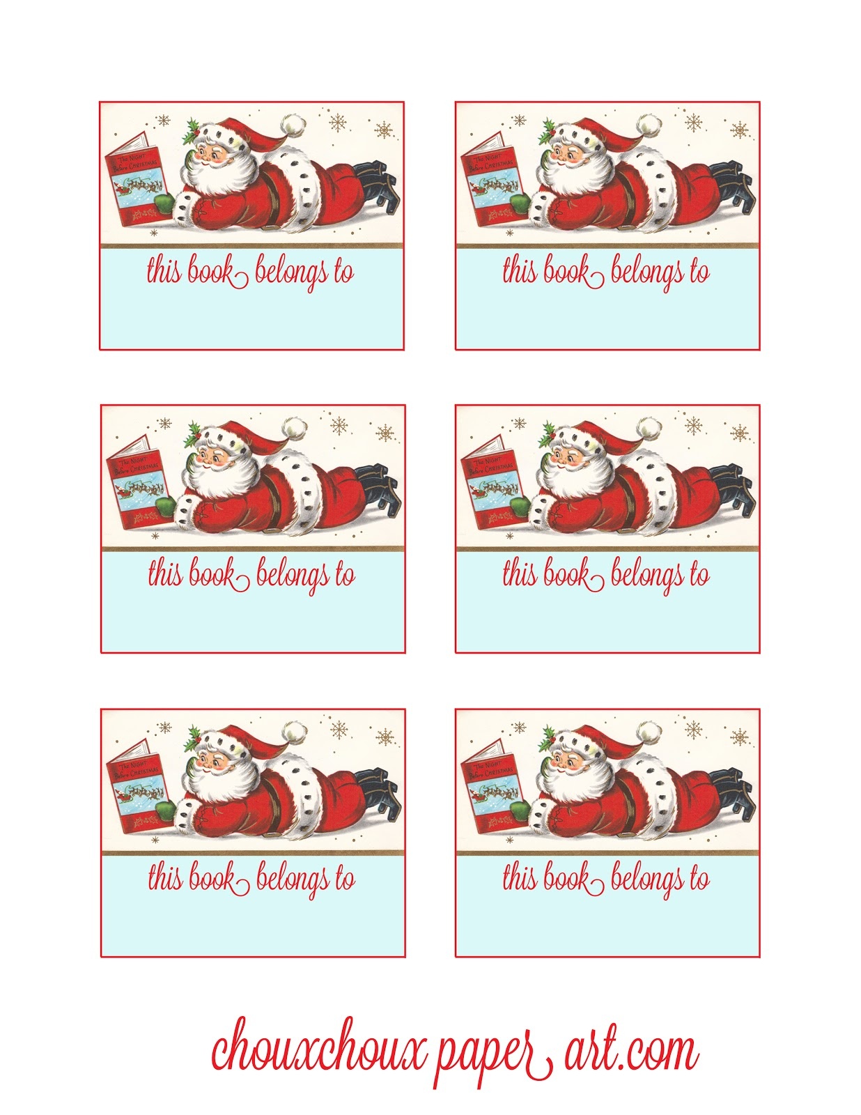 Lori Hairston: Santa Book Plates - Free Printable Christmas Bookplates