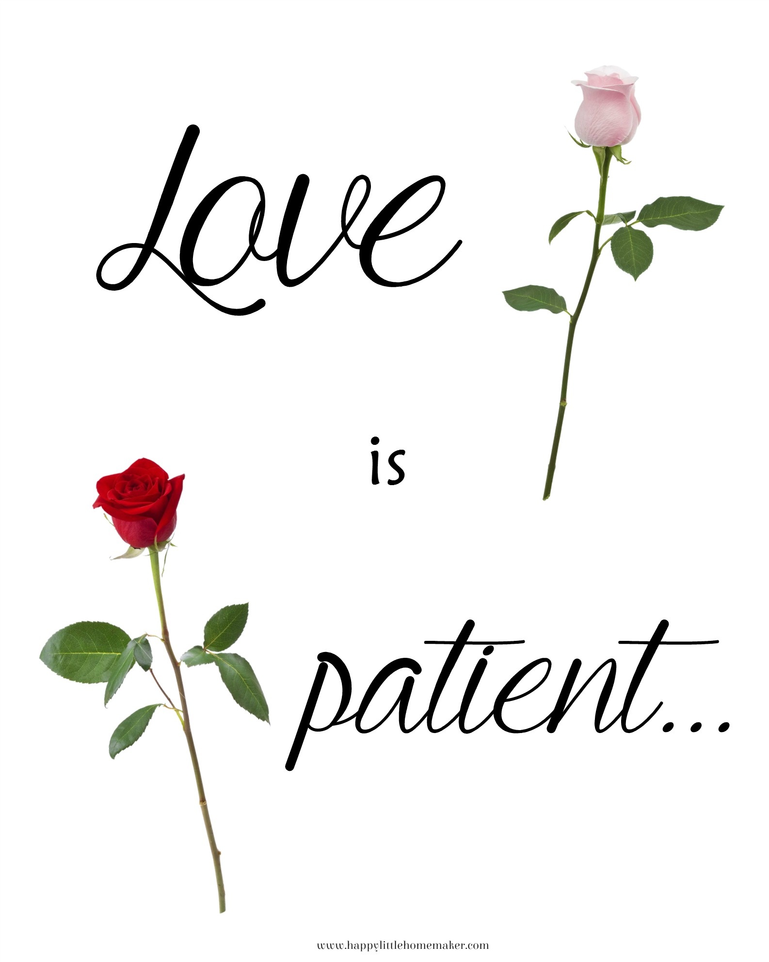 Love Is Patient Free Printable - Happy Little Homemaker - Love Is Patient Free Printable