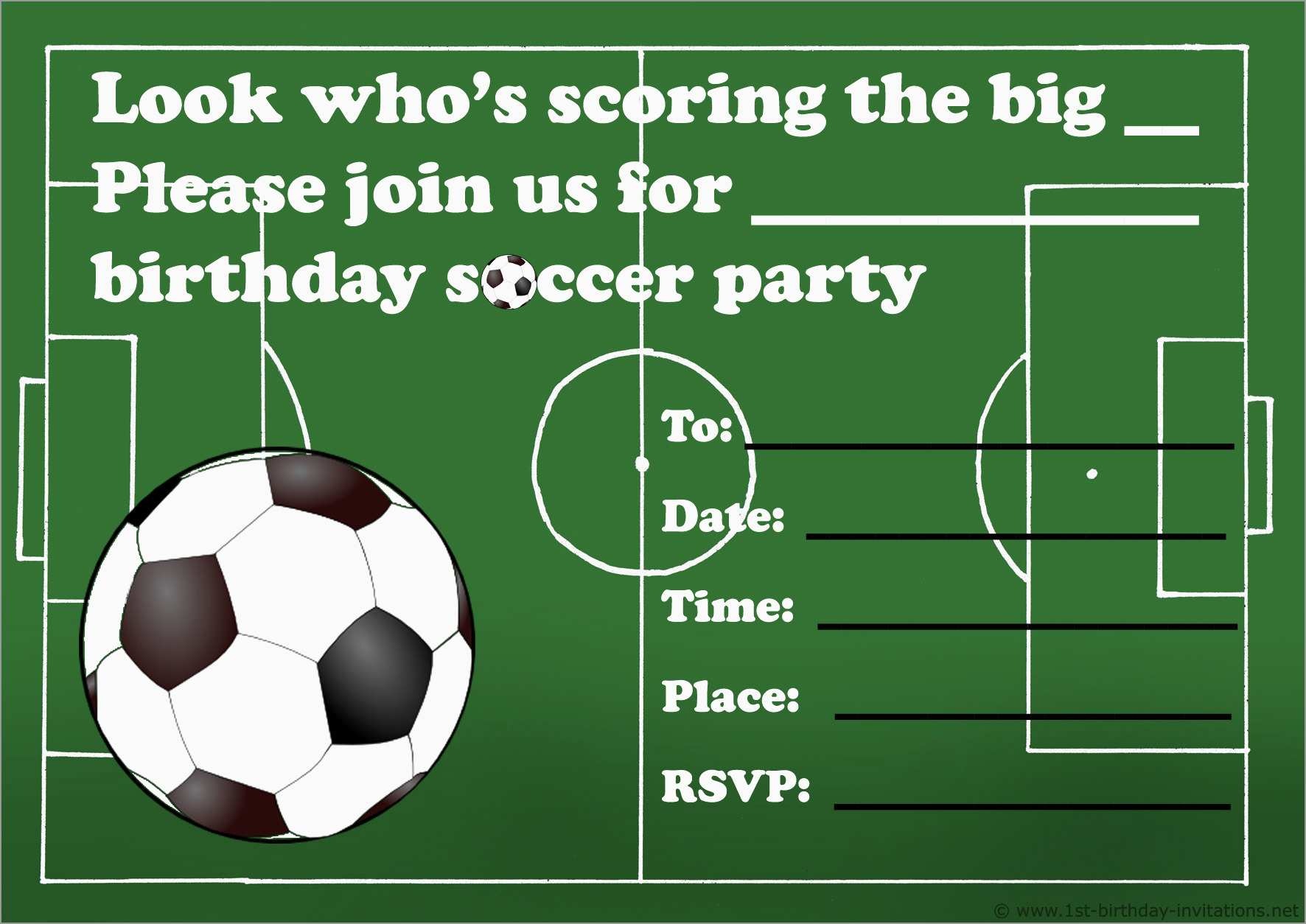 Lovely Football Birthday Party Invitation Templates Free | Best Of - Free Printable Soccer Birthday Invitations