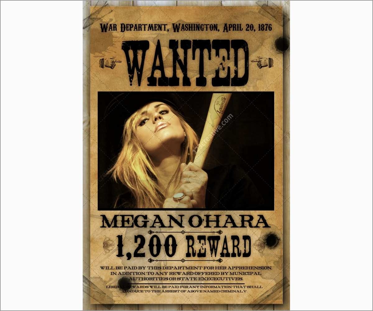 Lovely Wild West Wanted Poster Template Free | Best Of Template - Free Printable Wanted Poster Old West