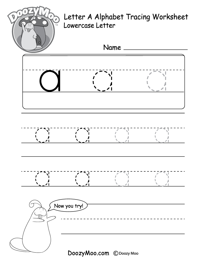Lowercase Letter Tracing Worksheets (Free Printables) - Doozy Moo - Free Printable Letter Tracing Sheets