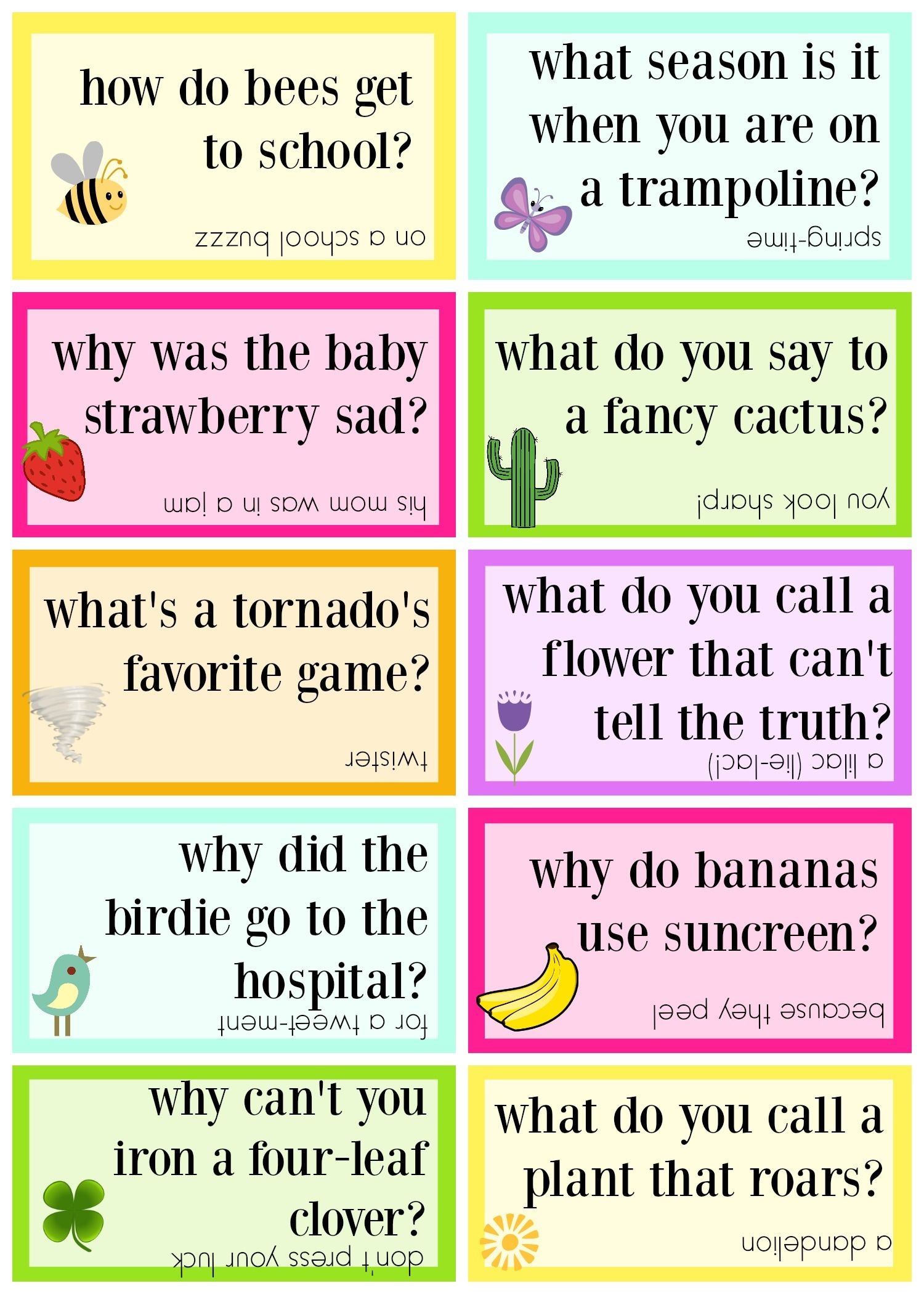 Lunch Box Jokes For Spring, Free Printable | Lunch Box Jokes And - Free Printable Jokes For Adults