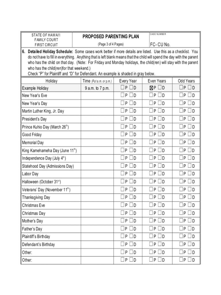 Luxury 45 Sample Parenting Plan Calendar Template | Xunhuagd - Free Printable Parenting Plan