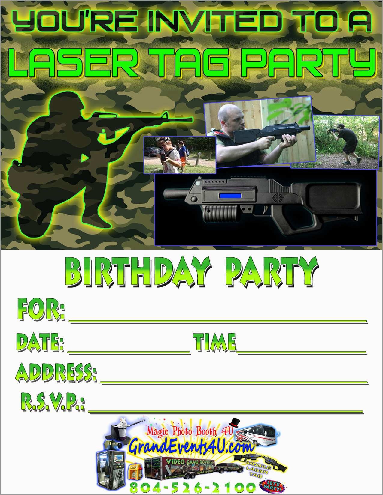 Luxury Free Printable Laser Tag Invitation Template | Best Of Template - Free Printable Video Game Party Invitations