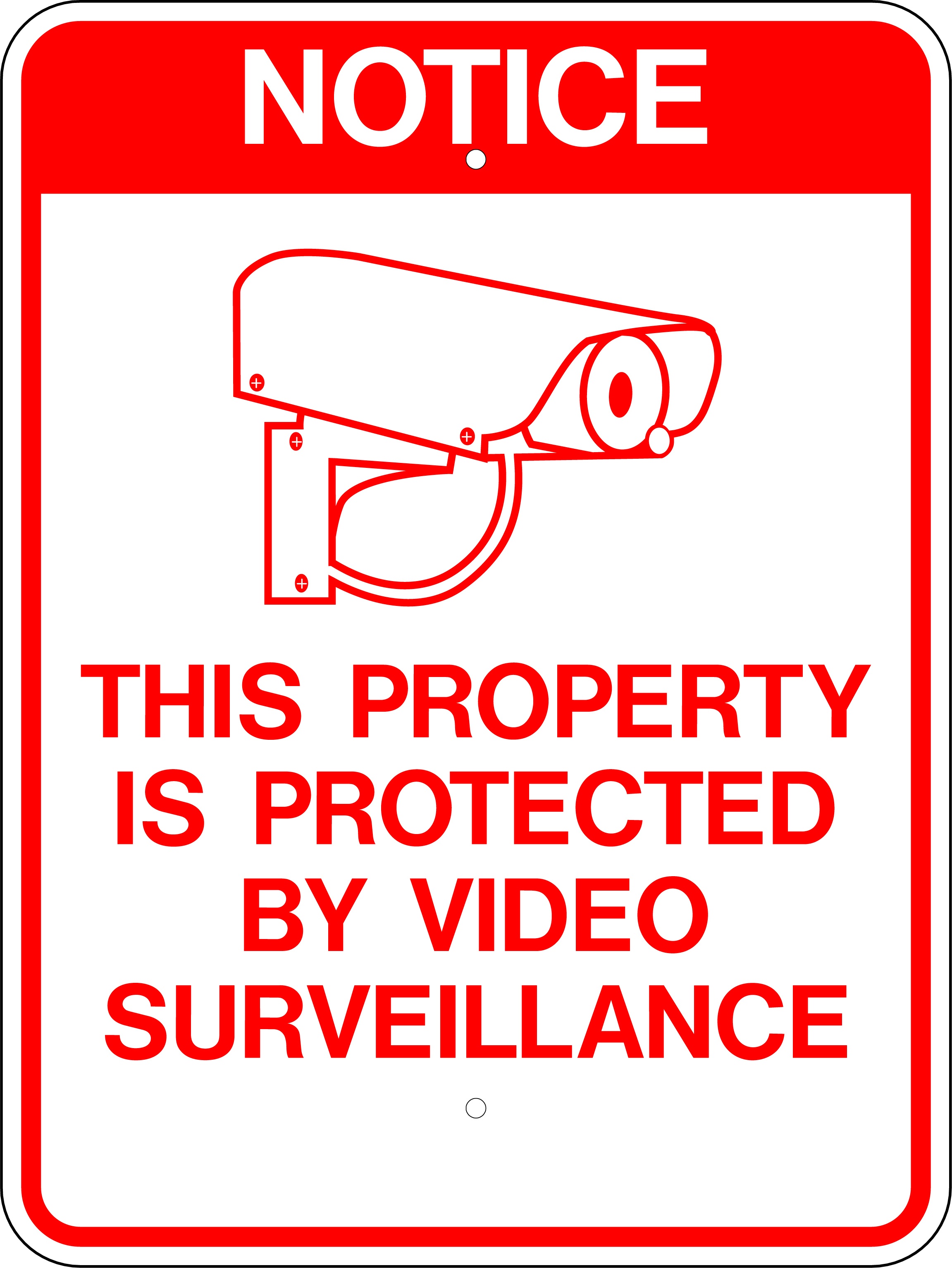 Lynch Sign 14 In. X 10 In. 24 Hour Video Surveillance Sign Printed - Printable Video Surveillance Signs Free