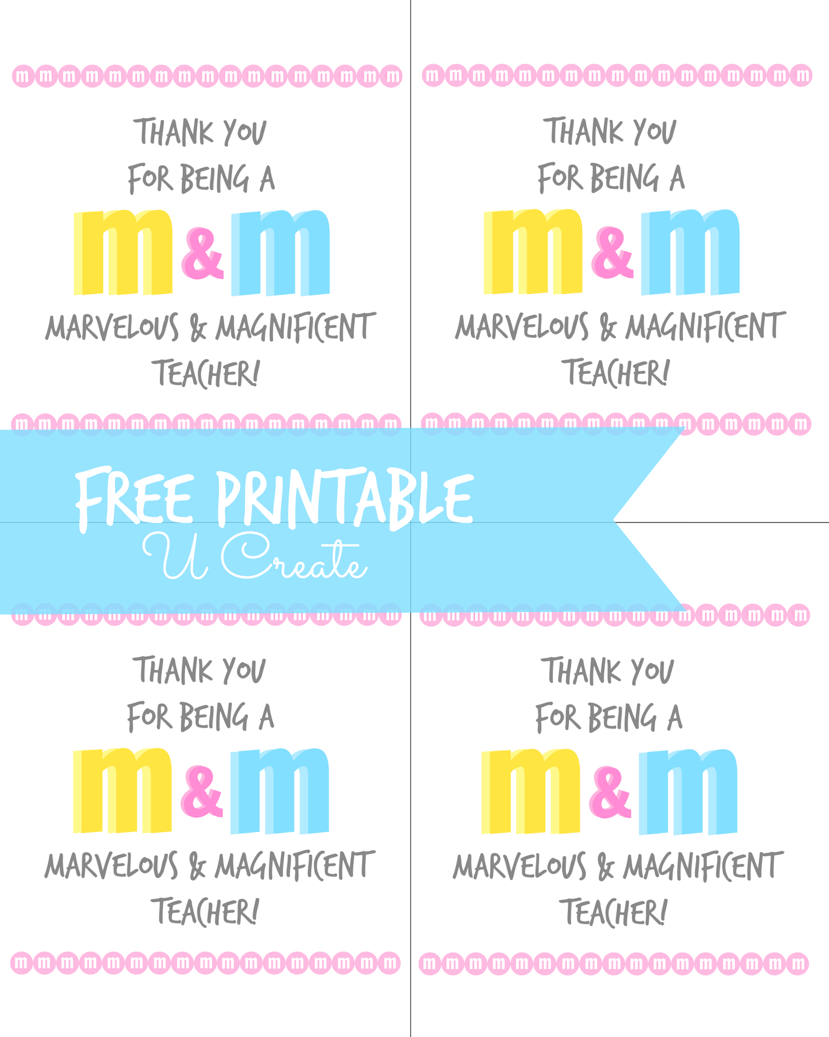 M &amp;amp; M Teacher Appreciation Printable | Teacher Appreciation Gift - Free Printable Tags For Teacher Appreciation