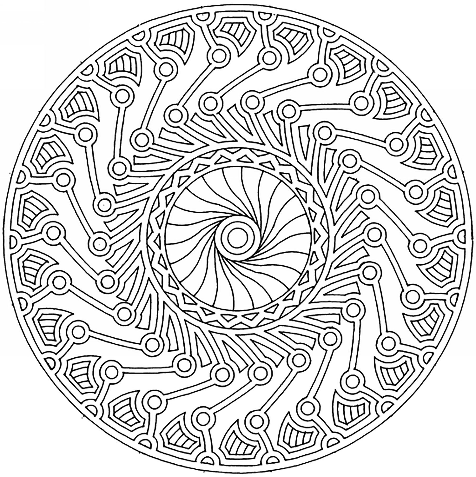 Mandala Harmony And Complexity - Difficult Mandalas (For Adults - Mandala Coloring Free Printable