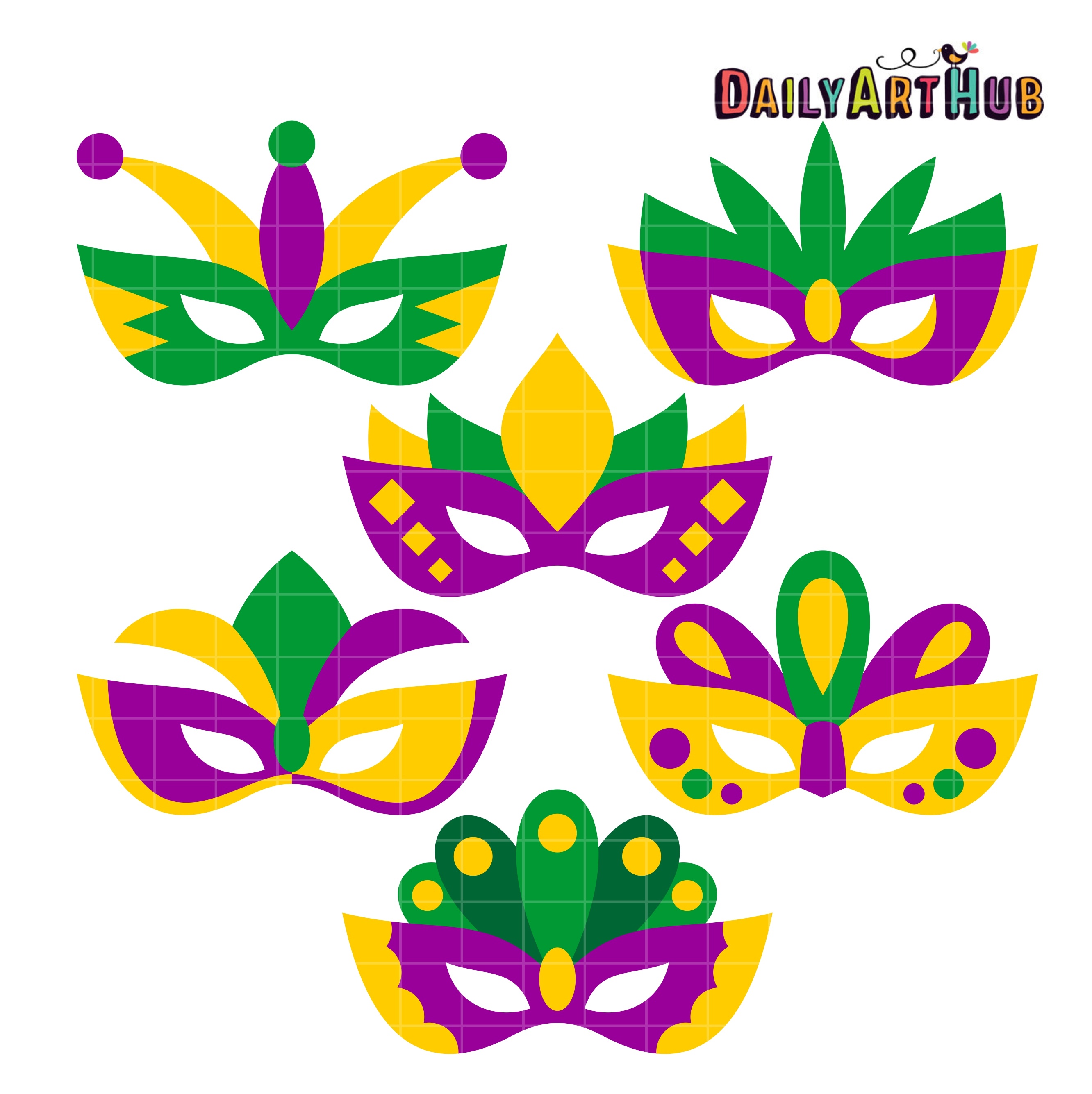 Mardi Gras Masks Clip Art Set – Daily Art Hub – Free Clip Art Everyday - Free Printable Mardi Gras Masks
