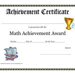 Math Achievement Award Printable Certificate Pdf | Math Activites   Free Printable Student Award Certificate Template