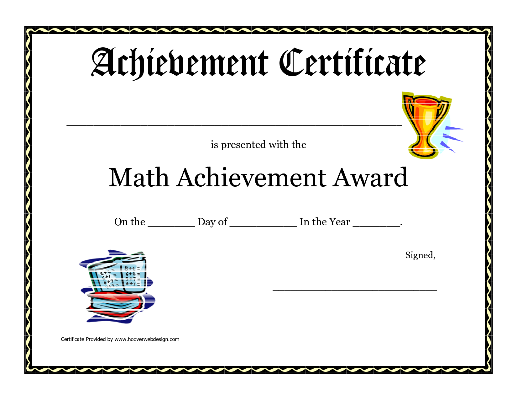 academic achievement award certificate template