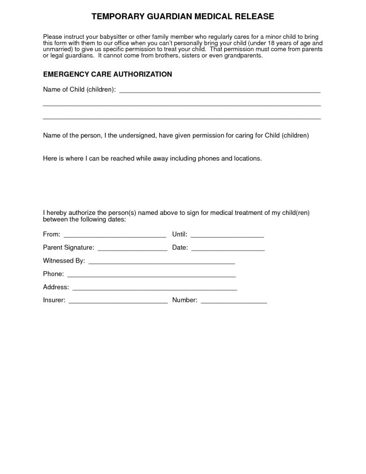Free Printable Medical Release Form