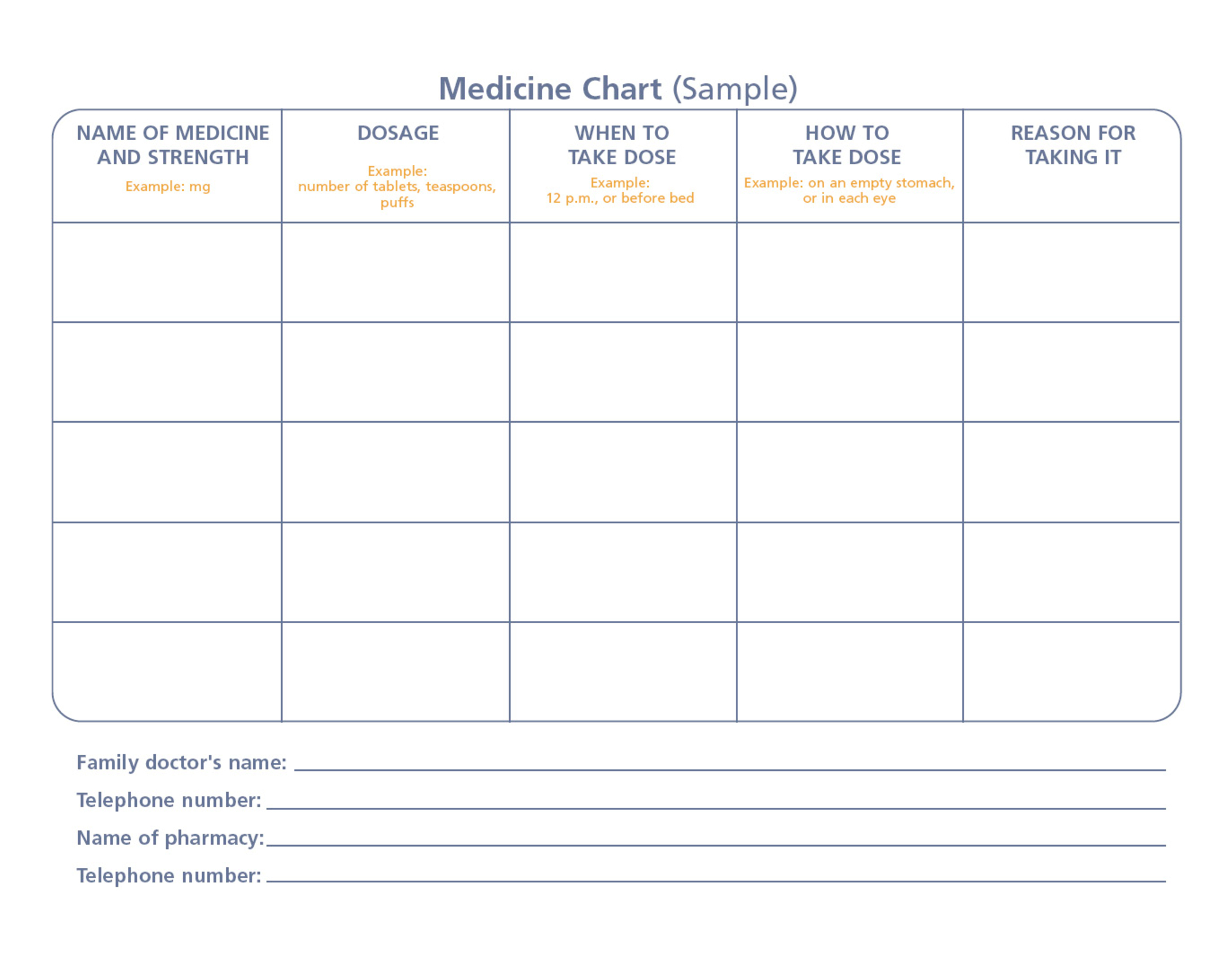 Patient Medical Chart Template