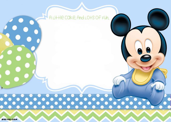 Free Printable Baby Mickey Mouse Birthday Invitations