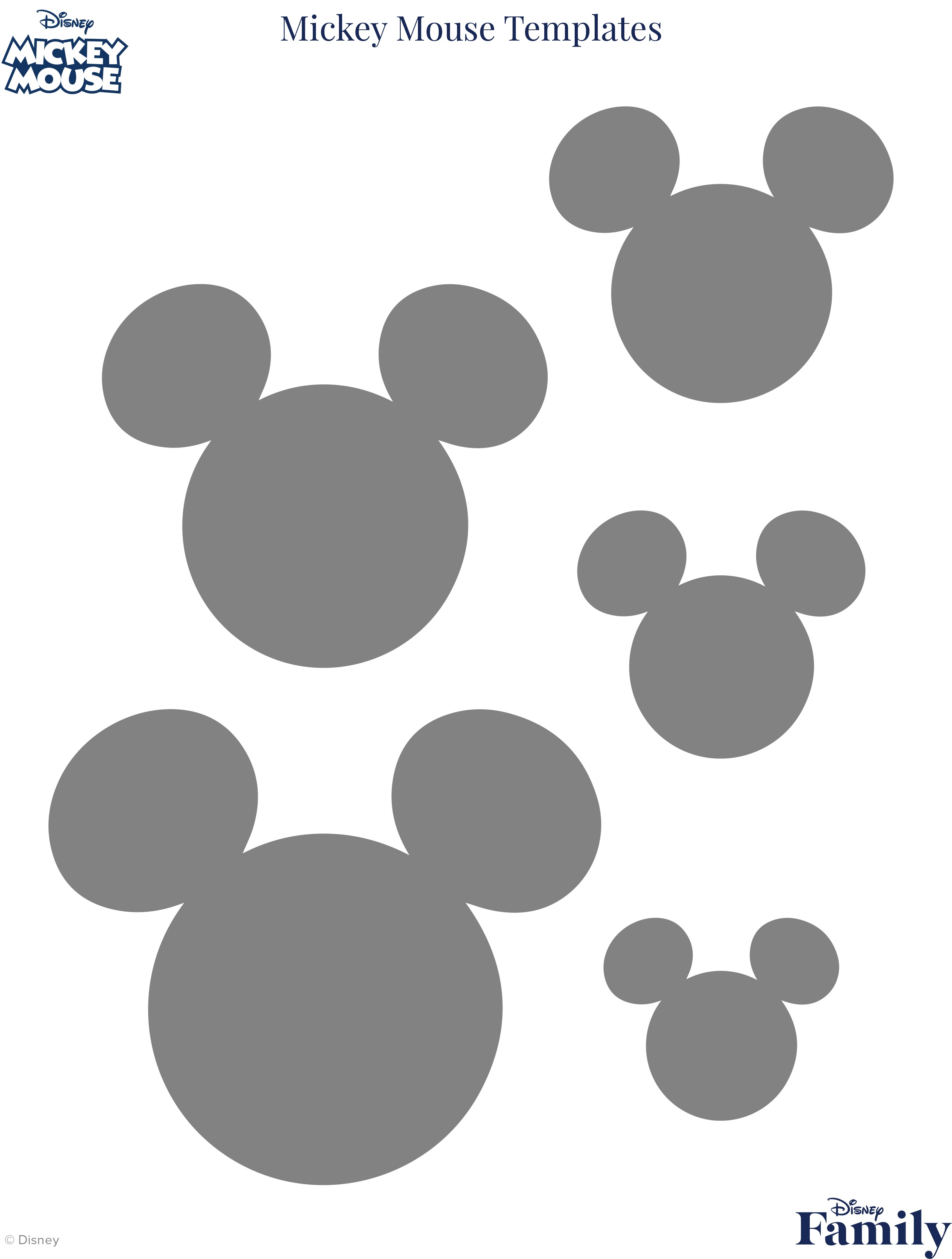 Mickey Mouse Template | Disney Family - Free Printable Mickey Mouse Template