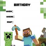 Minecraft Invite | Minecraft Party | Minecraft Invitations   Free Printable Minecraft Birthday Party Invitations Templates