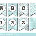Mint And Grey Banner, Party Banner, Birthday Banner, Baby Shower   Free Printable Baby Shower Banner Letters