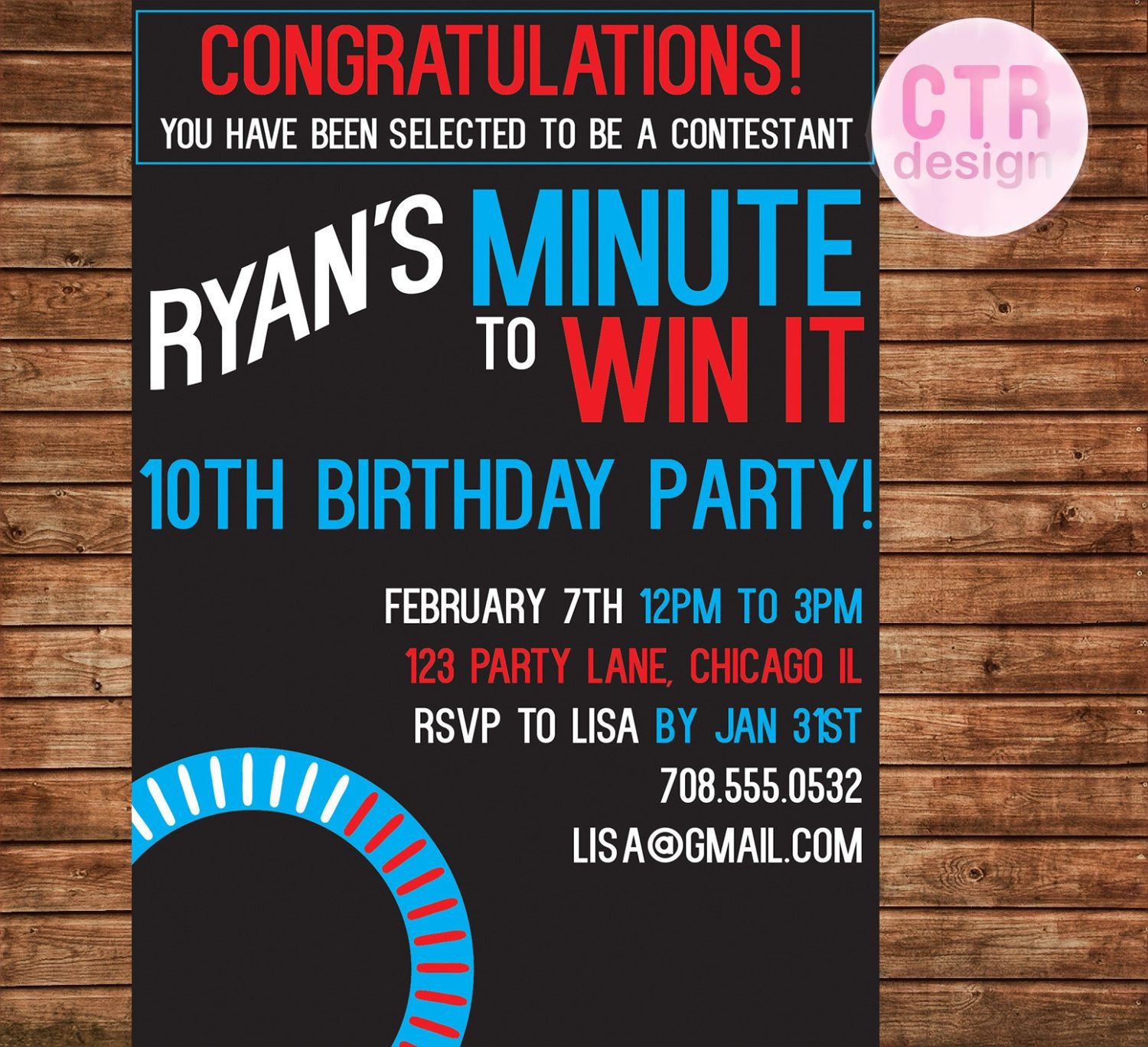 Minute To Win It Printable Birthday Invitation | Party Games | Party - Free Printable Minute To Win It Invitations