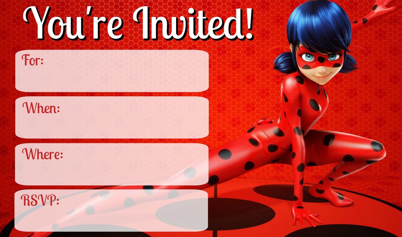 Miraculous Party Invitations | Miraculous Ladybug &amp;amp; Cat Noir - Free Printable Ladybug Invitations