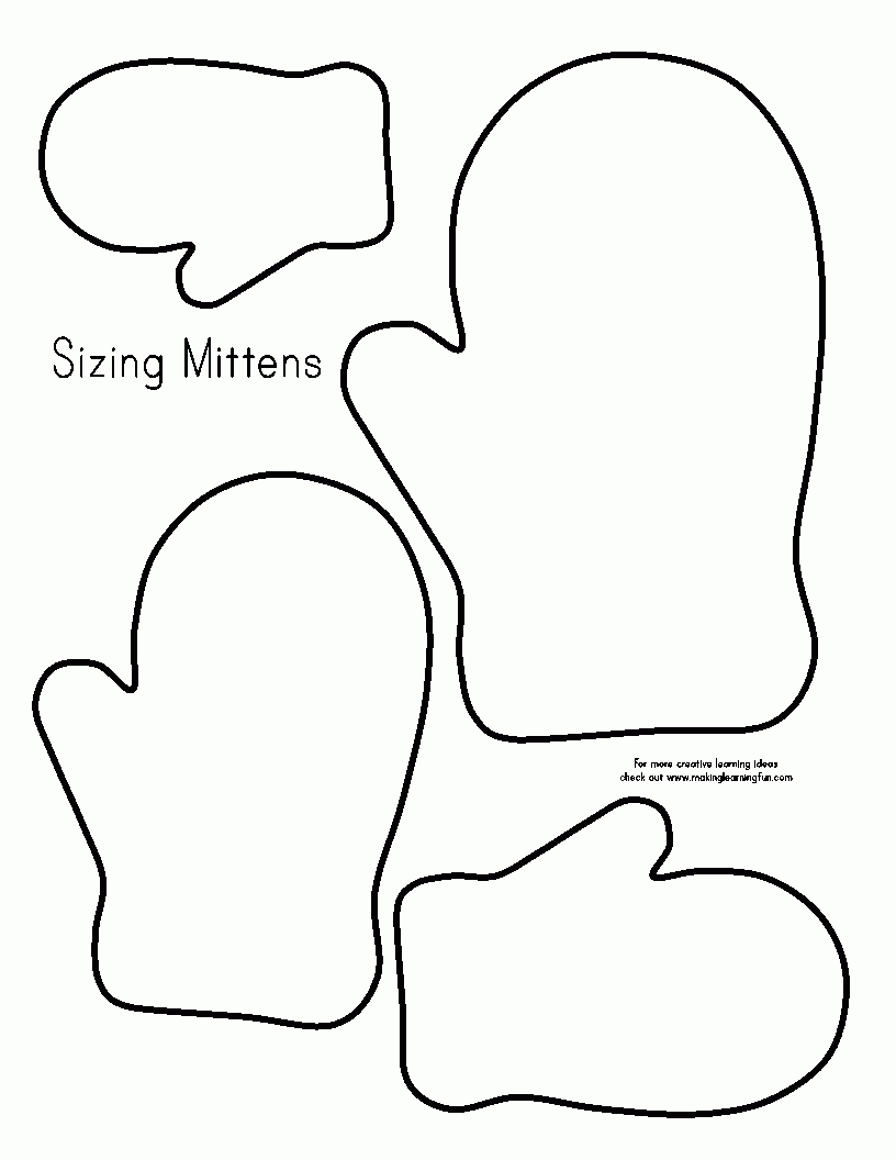 Mitten Pattern Printable | New Calendar Template | Preschool Winter - Free Mitten Template Printable
