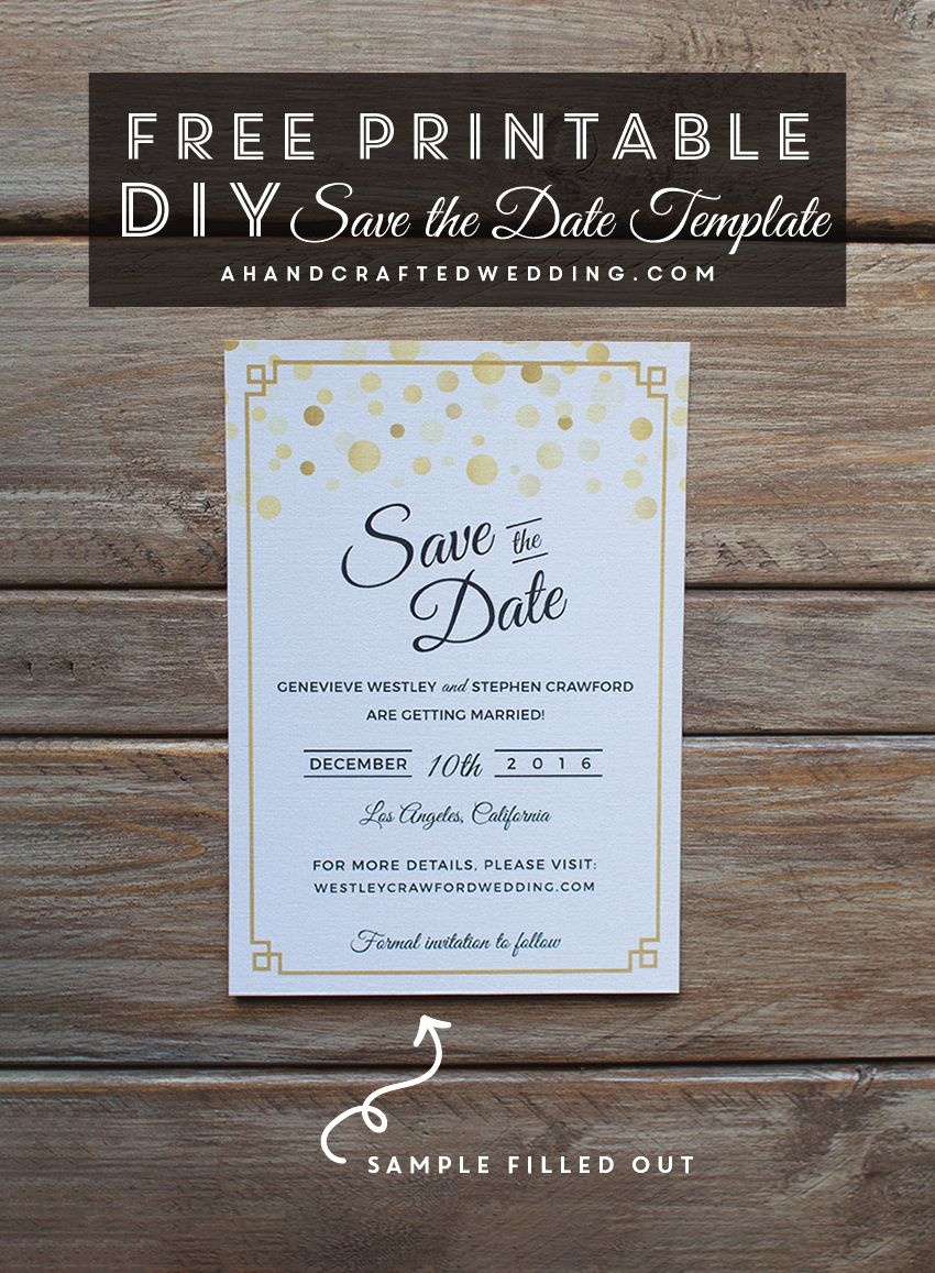 Modern Diy Save The Date Free Printable | | Free Wedding Printables - Free Printable Save The Date Invitation Templates