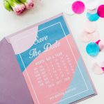 Modern Free Printable Save The Dates In A Blue And Pink Colour   Free Printable Save The Date