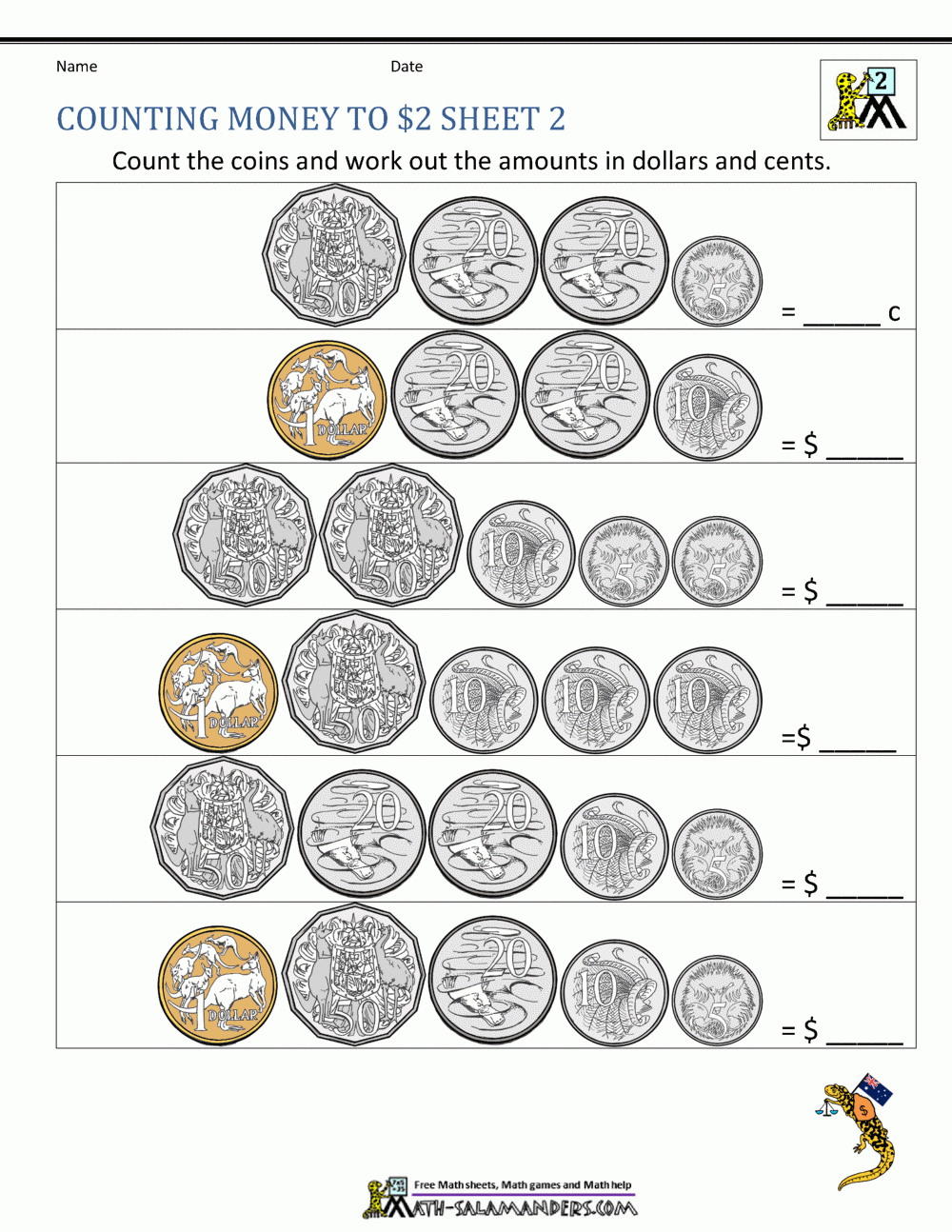 Money Worksheets Australia - Free Printable Money Worksheets