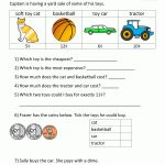 Money Worksheets For First Grade   Free Printable Money Word Problems Worksheets