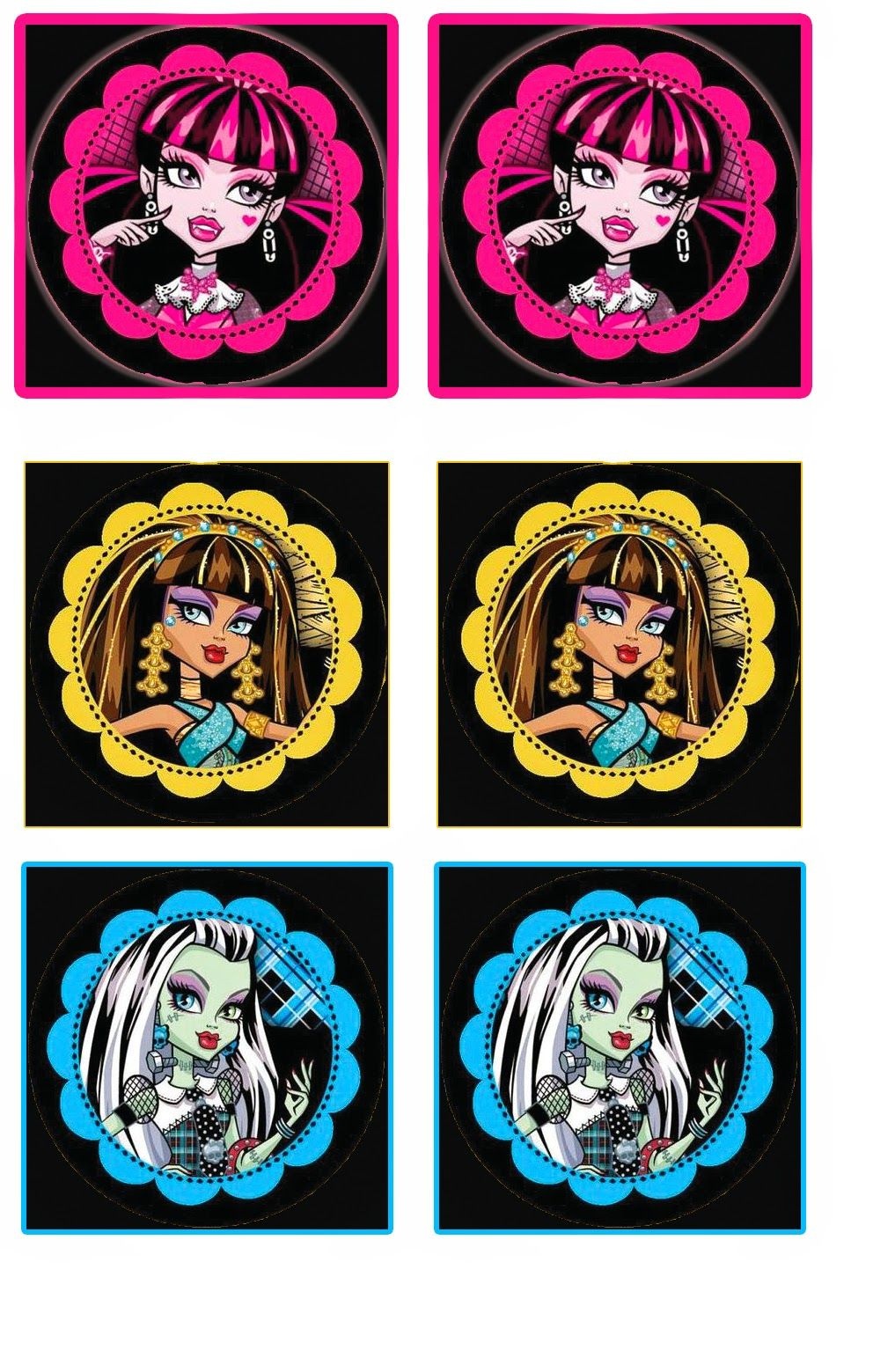 Monster High: Free Printable Wrappers Cupcake. | Party Ideas - Free Printable Monster High Stickers
