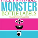 Monster Milk & Cookie Sandwiches (Free Printable Labels!)   Play   Roll A Monster Free Printable