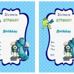 Monsters University Free Printable Birthday Party Invitations   Free Printable Monsters Inc Birthday Invitations