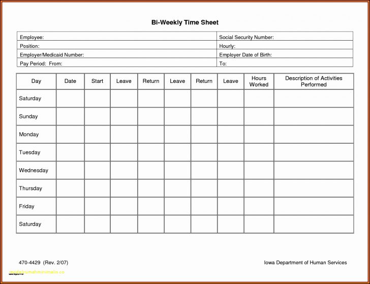 Free Printable Blank Time Sheets
