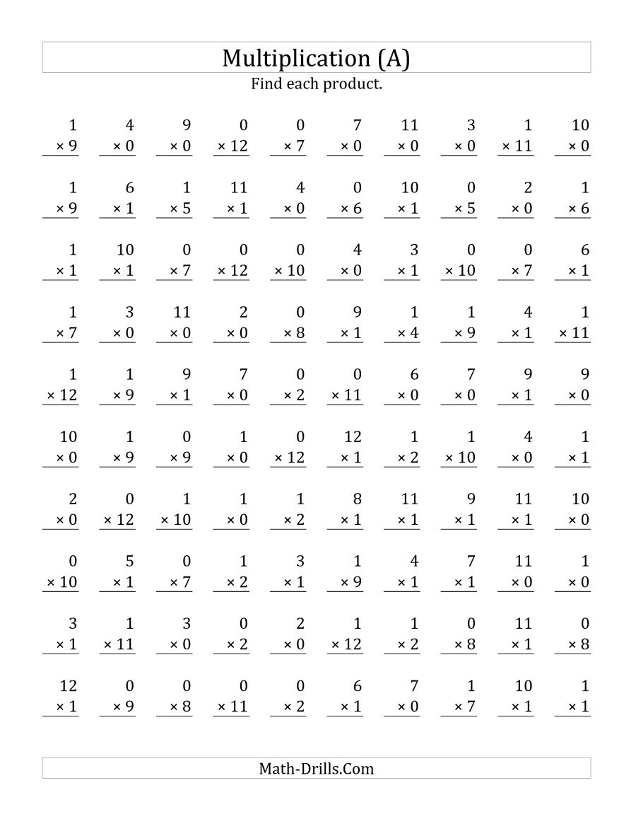 Free Printable Multiplication Speed Drills Free Printable A To Z