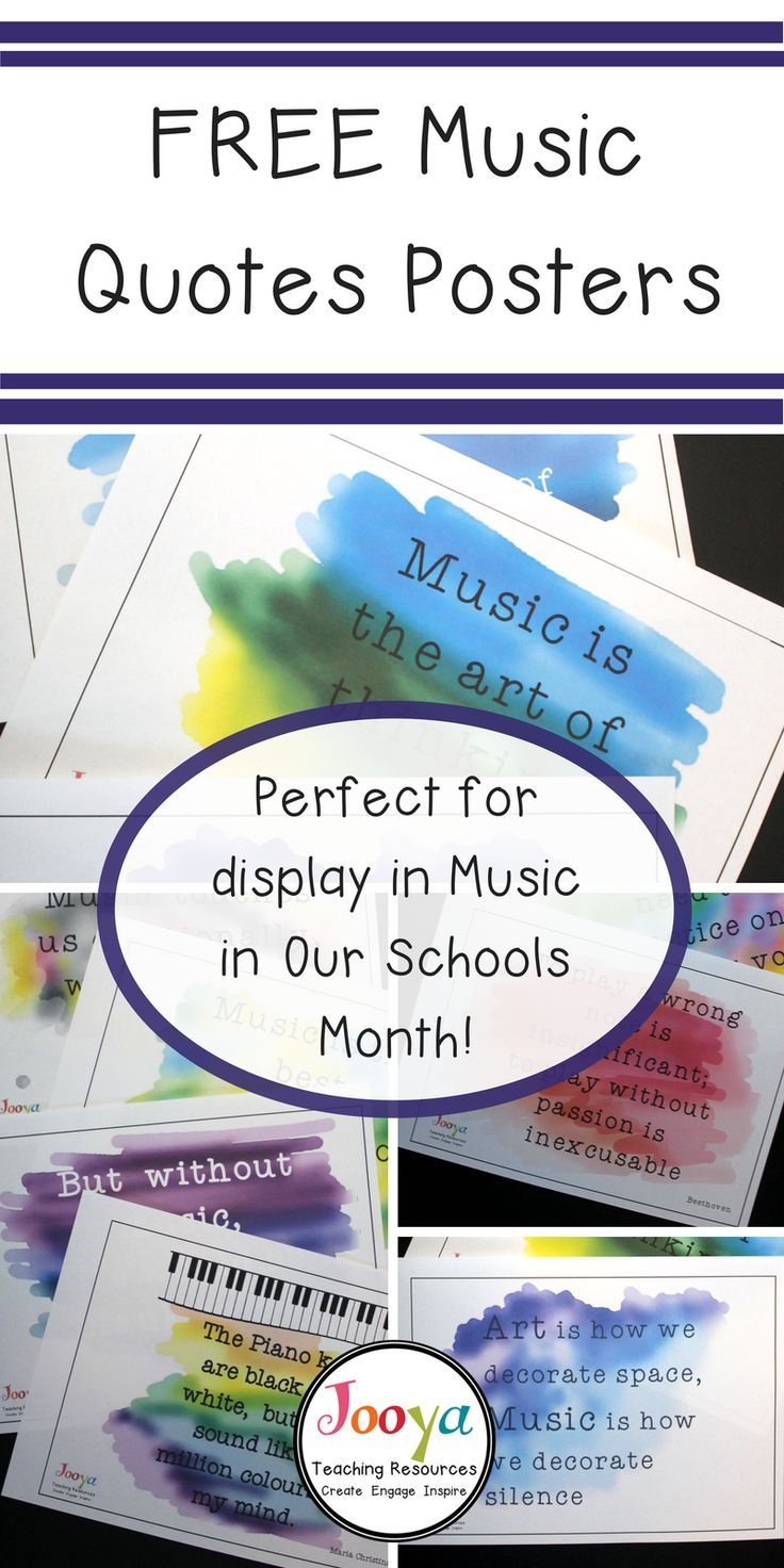 Music Quotes Posters Freebie | Literacy Counts! | Music Classroom - Free Printable Music Posters