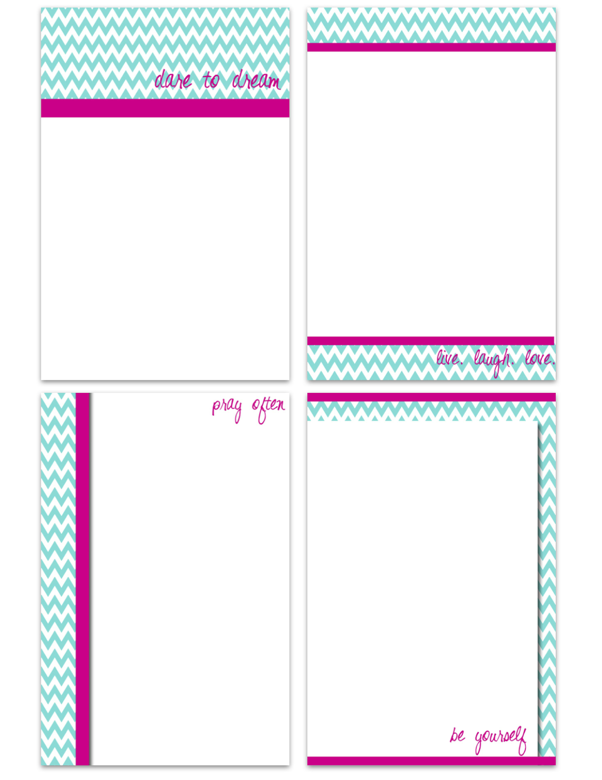 My Fashionable Designs: Free Printable Notecards: Teal Chevron - Free Printable Note Cards