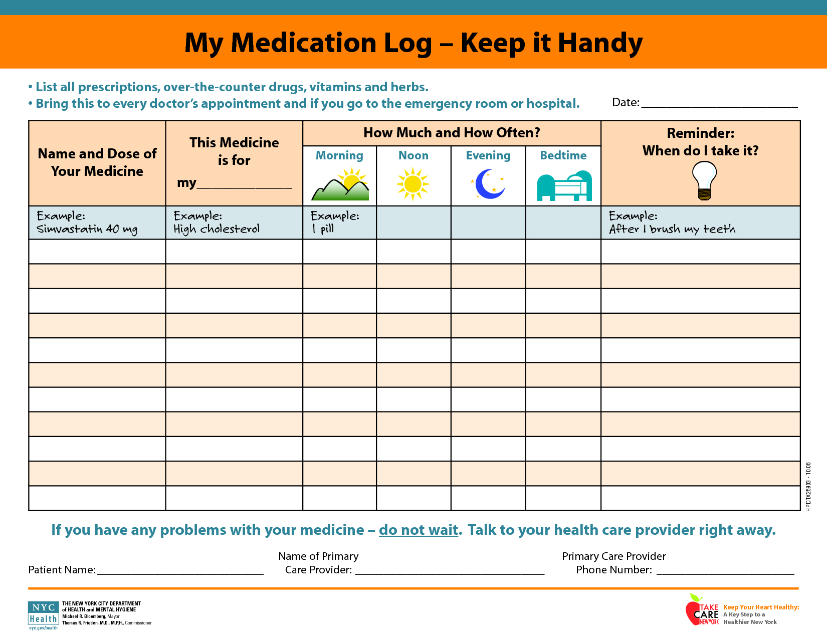 My Medication Log - Keep It Handy | Alternative Medicine | Daily - Free Printable Daily Medication Schedule