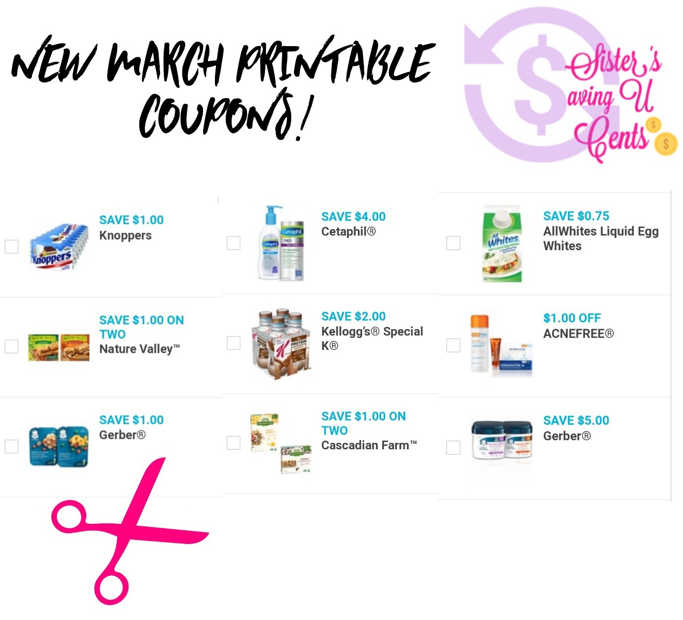 New March Printables Coupons!! - Acne Free Coupons Printable