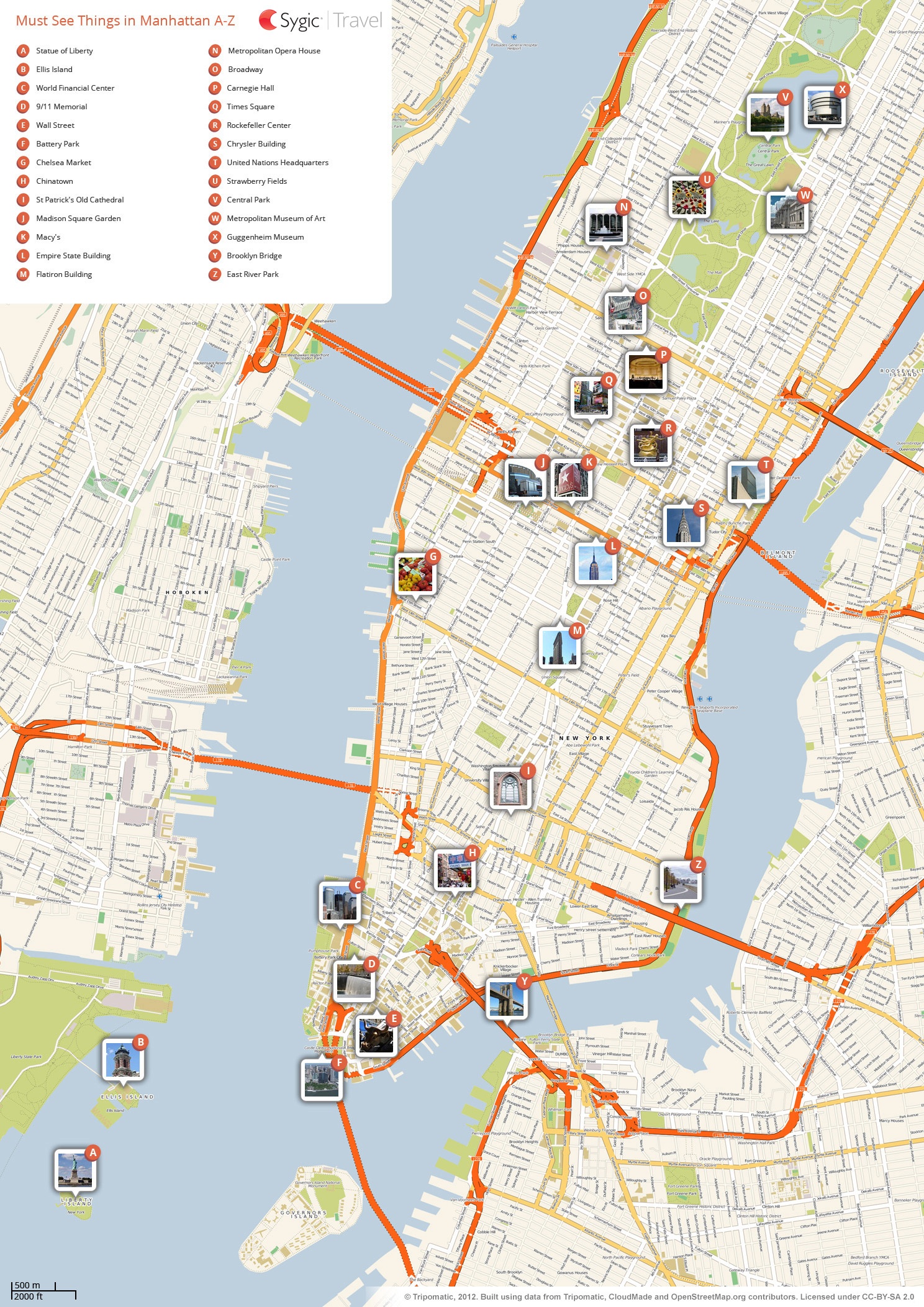 Maps Of New York Top Tourist Attractions Free, Printable Free