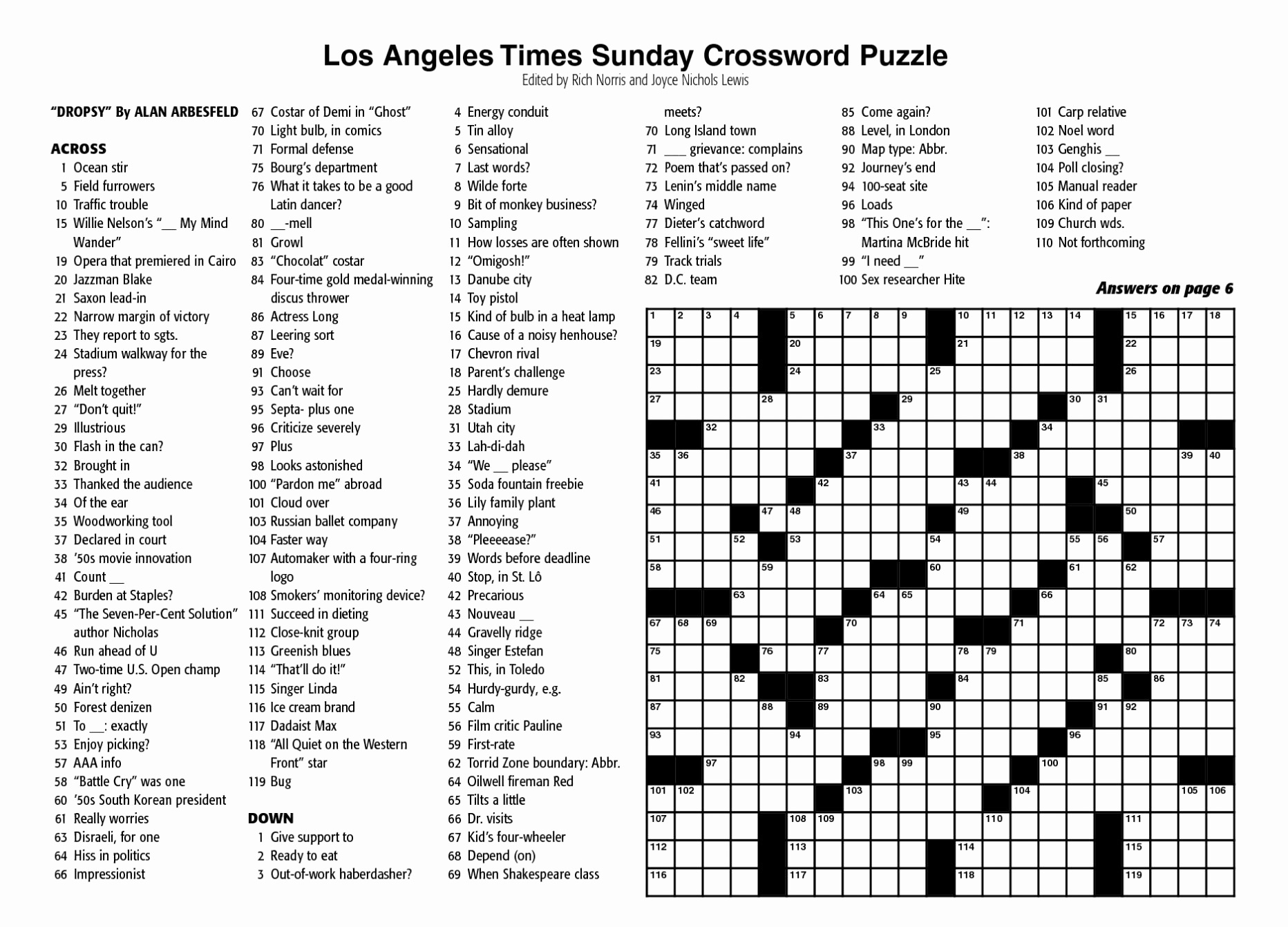 New York Times Crossword Help Free Printable Ny Times Crossword