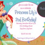 Nice Free Printable Birthday Invitations   Ariel Mermaid | Bagvania   Free Little Mermaid Printable Invitations