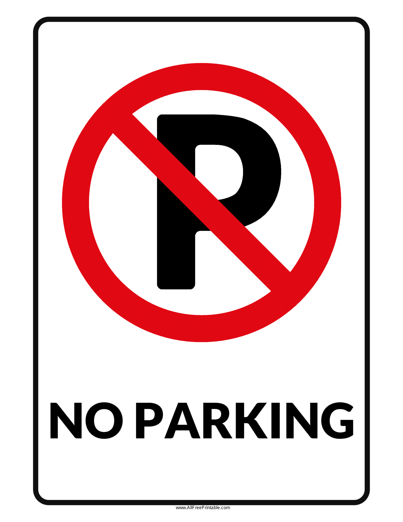 No Parking Signs | Poster Template - Free Printable No Entry Sign