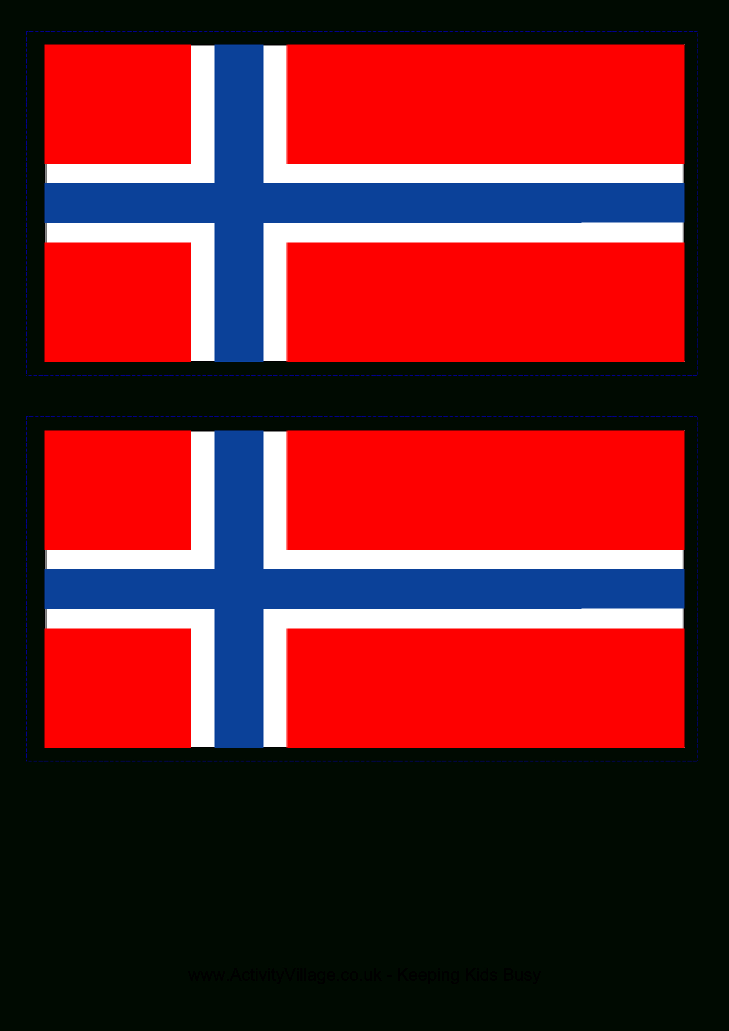 Norwegian Flag - Download This Free Printable Norwegian Template A4 - Free Printable Flags From Around The World